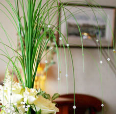 スワロフスキーつきグリーンのアレンジ